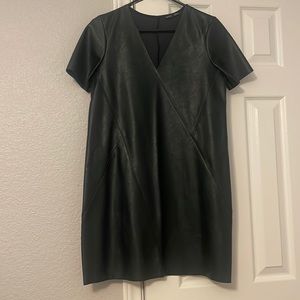 Worn once: olive green Zara pleather dress